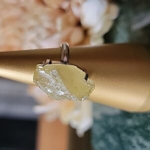 🎁 Raw Rough Citrine Ring Size 8¼ NEW